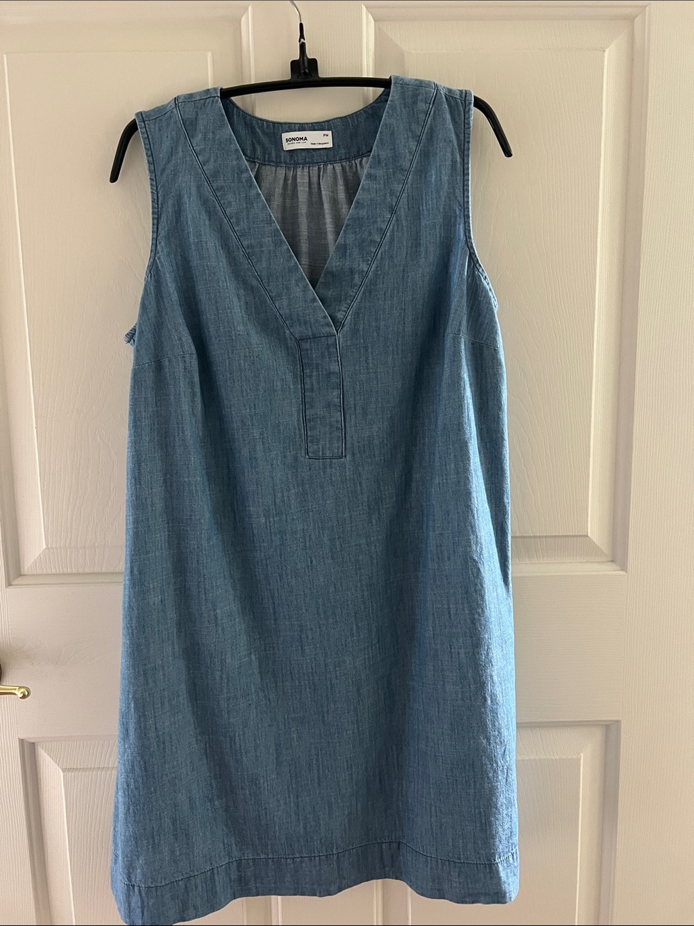 Sonoma Blue Denim Sleeveless V-Neck Shift Dress